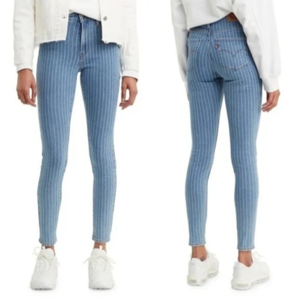 LEVI'S 720 High Rise Super Skinny Sapphire Stripe Jeans New NWT Size 28 Stretch - Picture 13 of 13